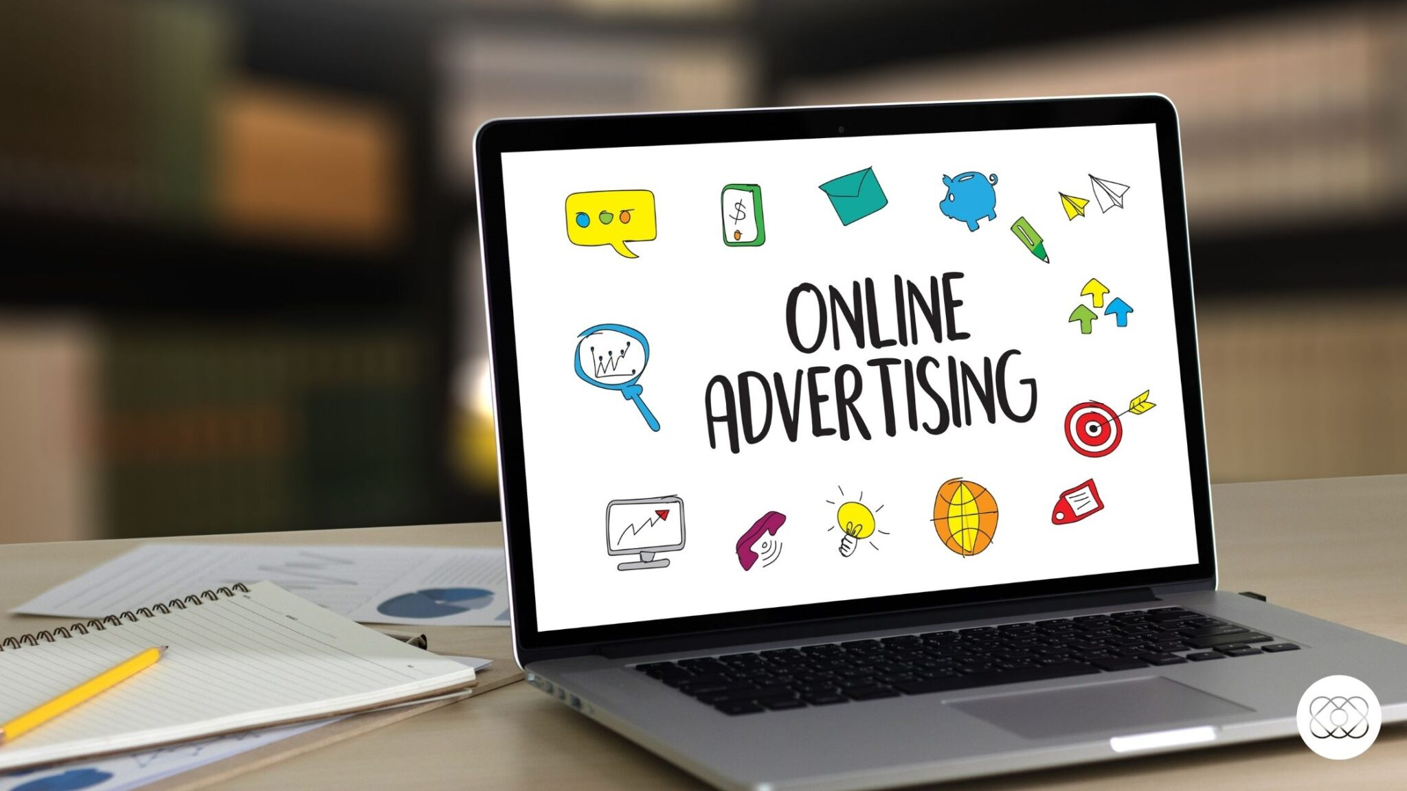 Laptop mit Online Advertising