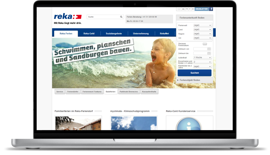 Screenshot Alte Website - Reka